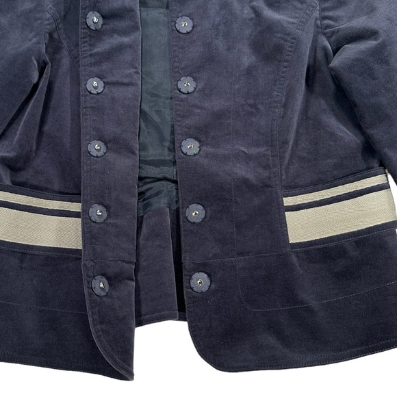 Sundance Velveteen Furlough Jacket Velvet Military Blazer Blue Womens 6 RARE - Picture 9 of 12